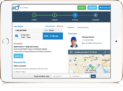 ServicePower Field Service Management Consumer portal 