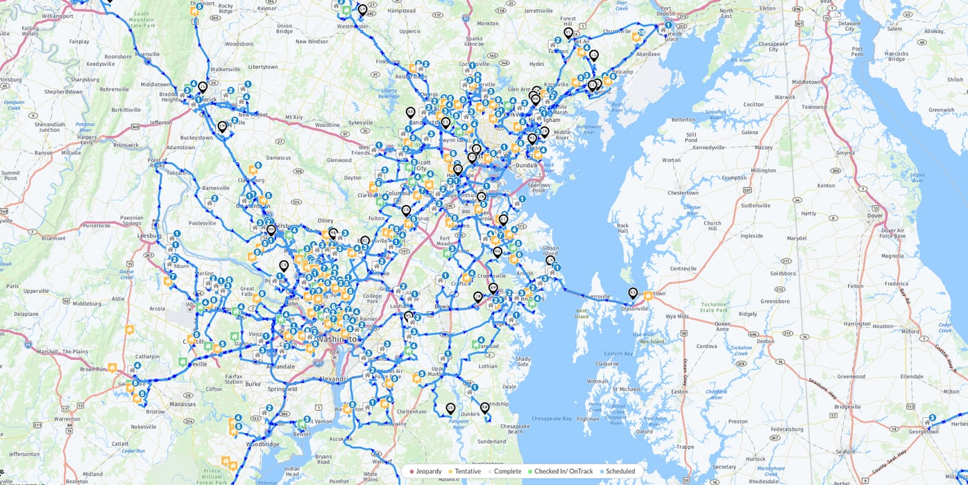 Workforce Scheduling Map View