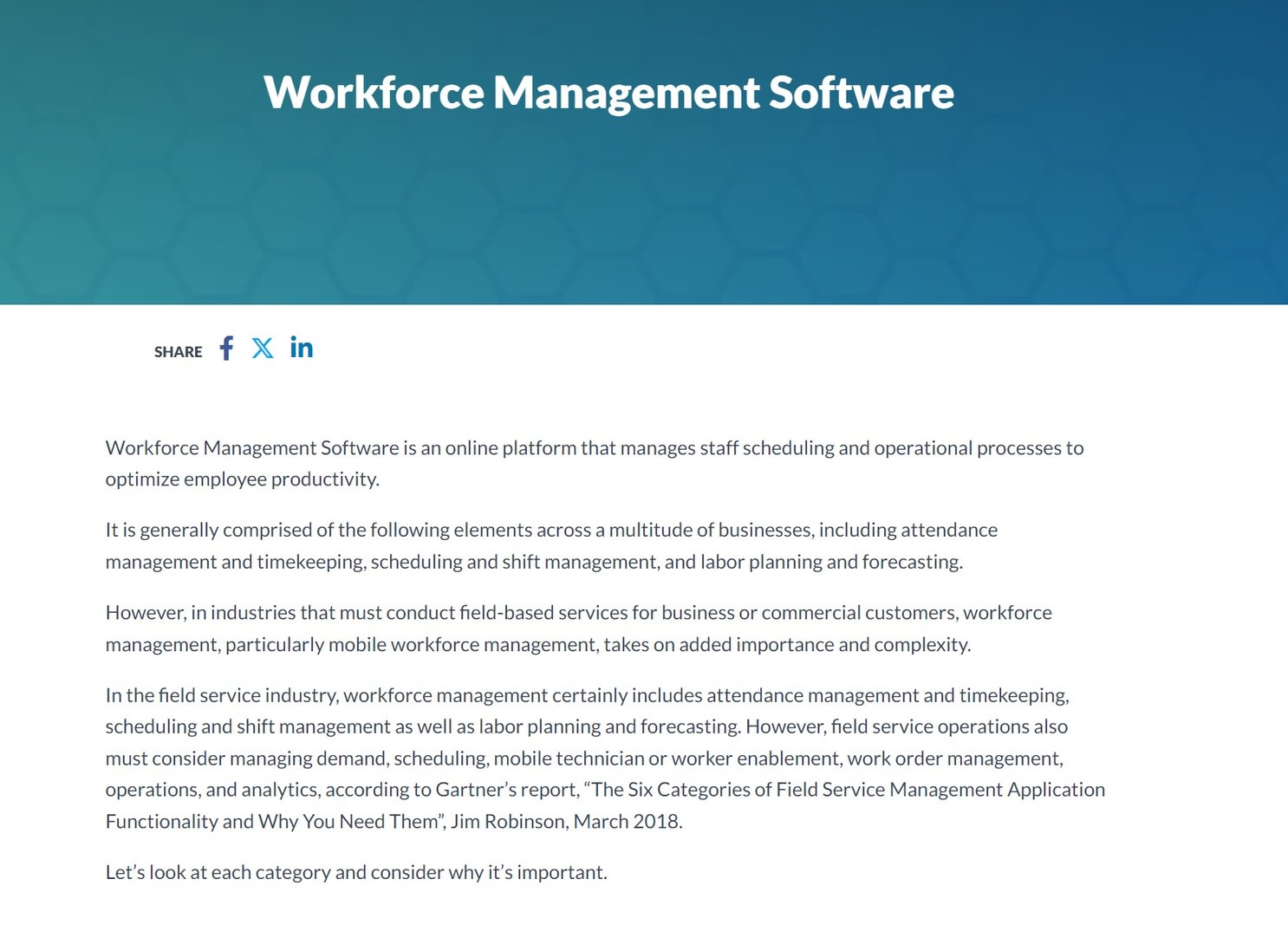 Workforce management software pillar page
