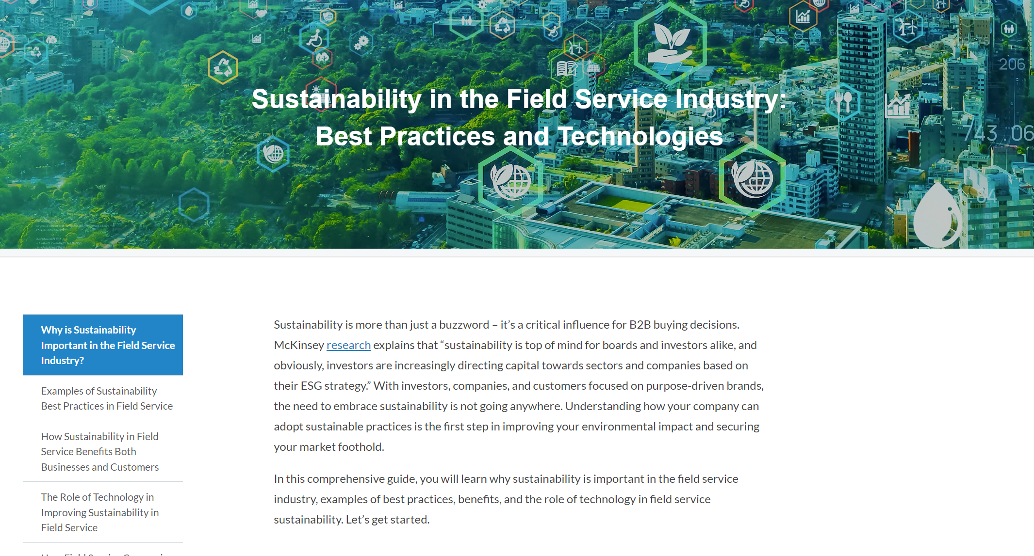 Sustainability in the Field Service Industry: Best Practices and Technologies